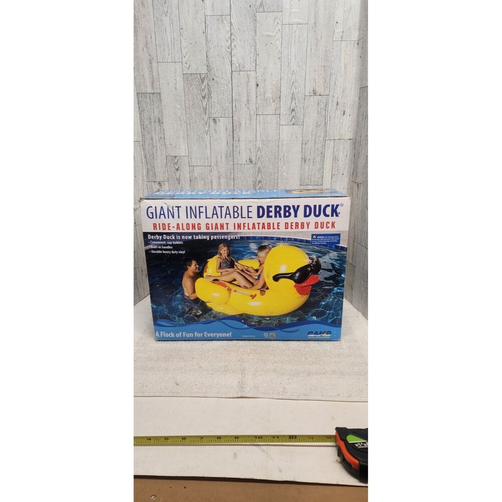 Duck Derby Inflatables Giant Riding Float Swimming Pool Water Raft By Gamo RARE
